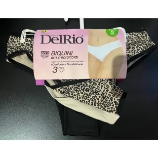 Pronta Entrega - Kit 3 Calcinhas Delrio Biquíni em microfibra ORIGINAL - G/ ONÇA/1