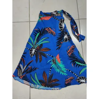 Amarração Estampa Floral Saia Longa Envelope Feminina Fenda - estampa 16