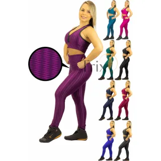 Top e Calça Fitness em Poliamida 3D - Conjunto de Alta Qualidade - Verde