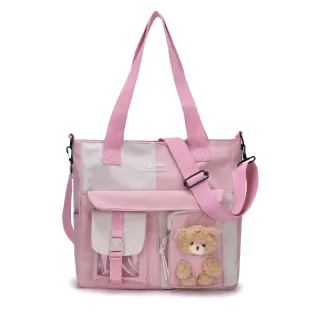 Bolsa Coreana/Japonesa Transversal com Ursinho + Ombro (8807/8808/8809/8810) - Rosa 🌸 (8809)