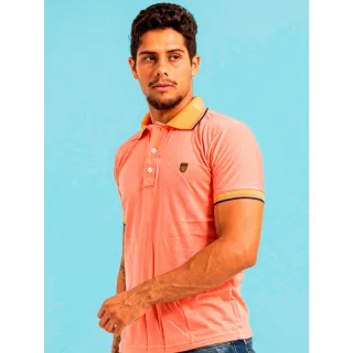 PROMOÇÃO Camiseta Polo Masculina Lisa Slim Casual Algodão Piquet - Cinza Escuro