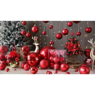 Decoração Natalina: Kit com 12 Bolas de Natal Mista Lisa Fosca Glitter 5cm - 5cm kit 12 prata