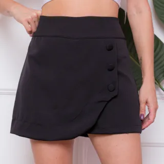 Saia Feminina de Alfaiataria Curta com Botão - Pink