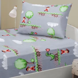 Lençol Infantil Solteiro em Malha com Elástico - Jogo de Cama Antialérgico - Algodão - Super Game