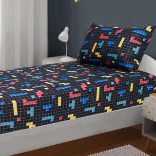 Lençol Infantil Solteiro em Malha com Elástico - Jogo de Cama Antialérgico - Algodão - Super Game