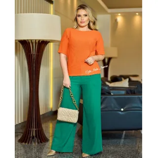 Tricô Manga Curta Blusa C/Elastano - Roxa