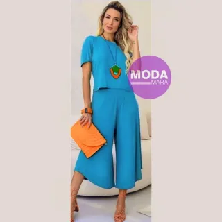 Calça pantacourt em malha viscolycra: conforto e estilo feminino