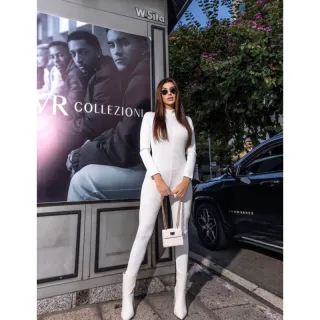 Macacão Manga Longa Feminino Virginia Gringo - Calça Academia Festa - Preto