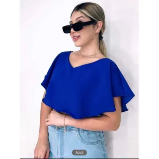 Blusa Elegante Gaivota Cropped Verão 2023 - Lilás