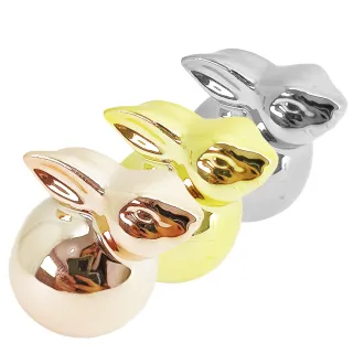 Cerâmica Brilhante Coelho Páscoa - Rosa