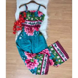 Coleção Verão Macacão Viscose - Estampa 09