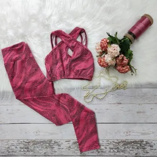 Calça + Top Fitness SUPLEX Conjunto 3em1 - ESTAMPADO *02