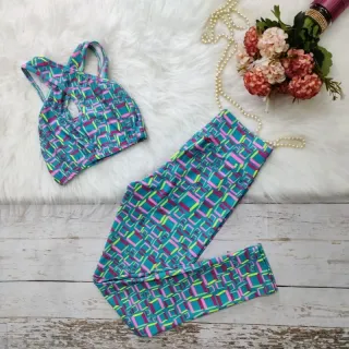 Calça + Top Fitness SUPLEX Conjunto 3em1 - ESTAMPADO *02