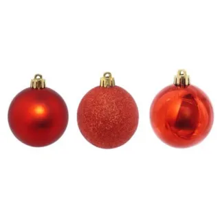 Enfeite Natalino Bolas Lisa Fosca e Com Glitter para Árvore de Natal Pequena - Kit com 15 peças - DOURADA