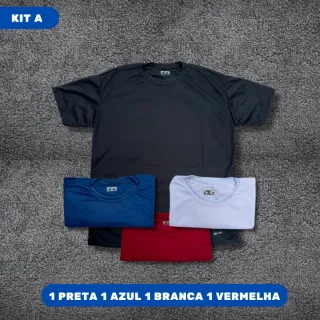 Camisetas Lisa Refletiva Dry Fit - Kit 4 Peças Academia Treino - KIT A