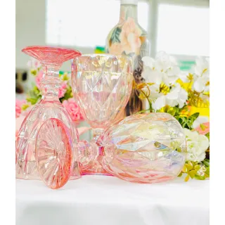 Taças Diamond Furta Cor Jogo de 6 - 300ml - Rosa Furtacor
