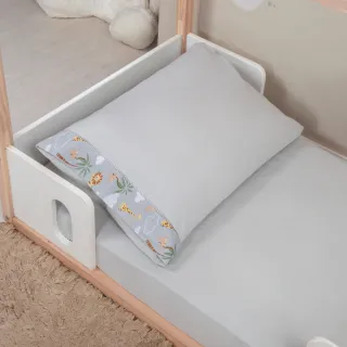 Lençol Montessoriano com fronha, jogo de 02 peças Ponto Palito - CHEVRON CINZA COM CINZA