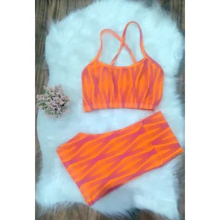 Top e Short Estampado Conjunto Academia Feminino - Pode Escolher a Cor - CJ10