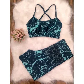 Top e Short Estampado Conjunto Academia Feminino - Pode Escolher a Cor - CJ10