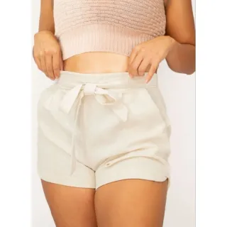 Shortinho de Linho Feminino Clochard - Shorts de Alfaiataria - Pink