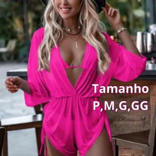 Macaquinho com Puxador nas Laterais - Saída de Praia - Rosa