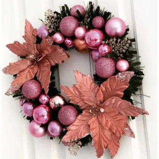 Bolinhas e Flores: Guirlanda Natalina - Rosa