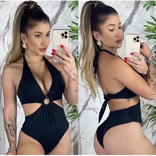 Body Feminino Decote Argola Biquini Maiô Bojo Maiô Engana Mamãe Praia - TRIDIMENSIONAL
