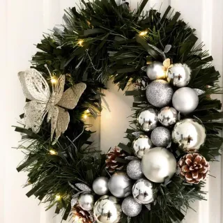 Exclusiva Guirlanda Natalina Prata - Único