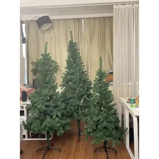 Árvore de Natal Pinho Verde - Tamanho 150cm/180cm/210cm - 300/500/750 Galhos com Suporte - folhas tradicionais 180CM