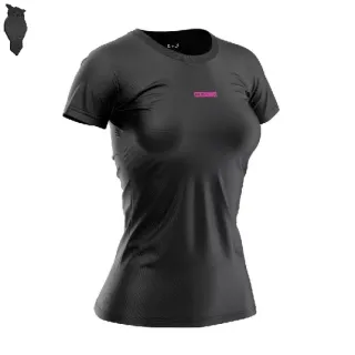 Moda fitness feminina: camiseta Dry para academia, musculação, caminhada e corrida - ROSA/LARANJA