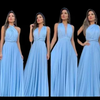 Shopee: Vestido Longo Feminino Multiuso para Festa Casamento Formatura - terra cota laranja queimado
