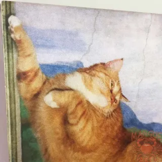 Adão, a criação do gatinho - Quadro Michelangelo - M40x30cm