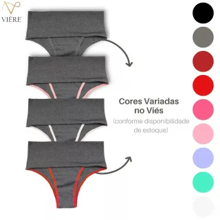 Viére Kit Calcinhas Fitness Cós Alto Com Compressão - 10 unidades - XGG