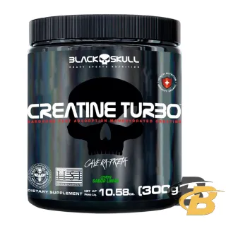 Black Skull Monohidratada Turbo Creatine - 300g - LIMÃO