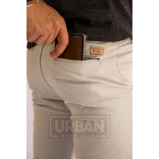 Calça Social Masculina Sarja Esporte Fino - Cor Creme Areia - 50