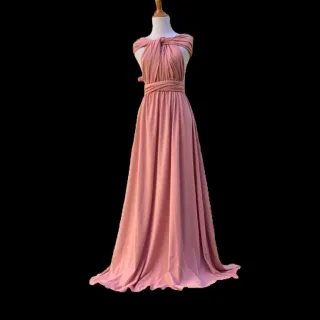 Shopee: Vestido Longo Feminino Multiuso para Festa Casamento Formatura - terra cota laranja queimado