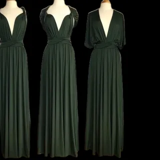 Vestido Multiuso Feminino Longo para Festa, Casamento e Formatura - Desconto de 20% - verde esmeralda clássico