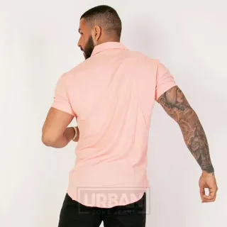 Camisa Slim Fit Manga Curta em Linho Premium Masculina - AMARELA