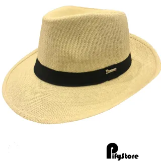 Pronta entrega chapéu panamá original aba larga moda masculina e feminina - Bege