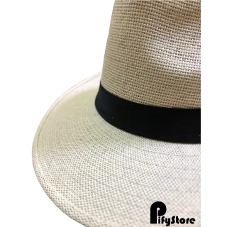 Pronta entrega chapéu panamá original aba larga moda masculina e feminina - Bege