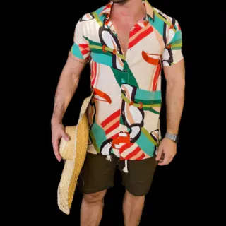 Camisa Havaiana Estampada Tucano Manga Curta Masculina
