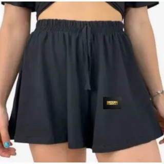 Moda Feminina: Kit 2 Shorts Godê Onça/Animal Print ou Preto - 1 onça 1 bege