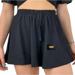 Moda Feminina: Kit 2 Shorts Godê Onça/Animal Print ou Preto - 1 onça 1 bege