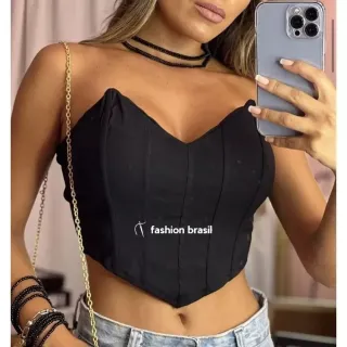 Corset Cropped Top Anira Tomara que Caia - Várias Cores - VERMELHA (36/42)