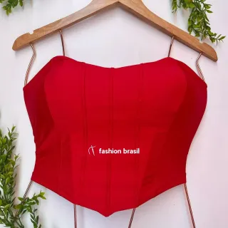 Corset Cropped Top Anira Tomara que Caia - Várias Cores - VERMELHA (36/42)