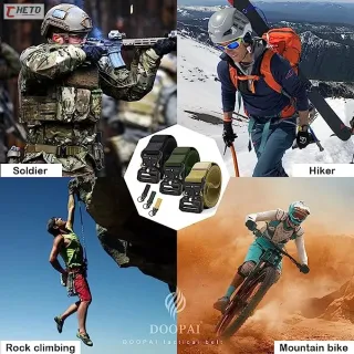 Cinto Tático Masculino Largo de Nylon com Fivela em Liga de Zinco - Marrom