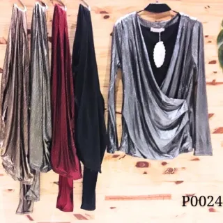 Transpassa Blusa Feminina Metalizada - Vermelho