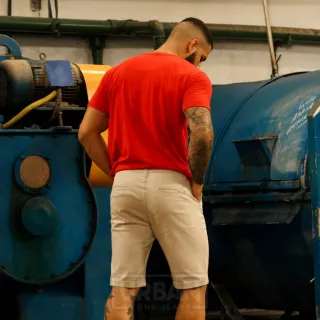 Bolso Embutido Caqui Bermuda Masculina Slim de Brim - 1 Caqui + 1 Azul Marinho