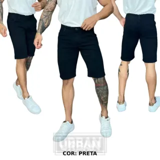 Bolso Embutido Caqui Bermuda Masculina Slim de Brim - 1 Caqui + 1 Azul Marinho