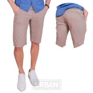 Bolso Embutido Caqui Bermuda Masculina Slim de Brim - 1 Caqui + 1 Azul Marinho